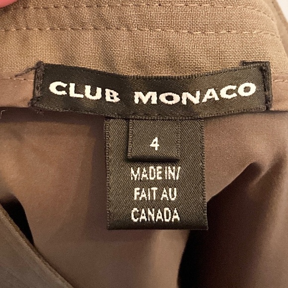 Club Monaco Skirt Column Pleated Tan Beige Olive Green Wool blend Lined Sz 4 - Picture 15 of 16